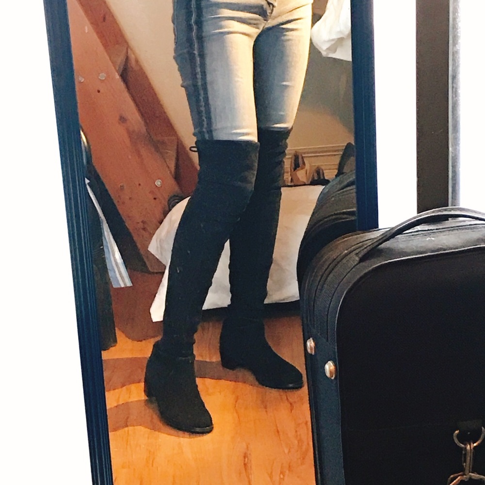 Stuart Weitzman Midland Boots Black Suede (fit 9) - Picture 3 of 8